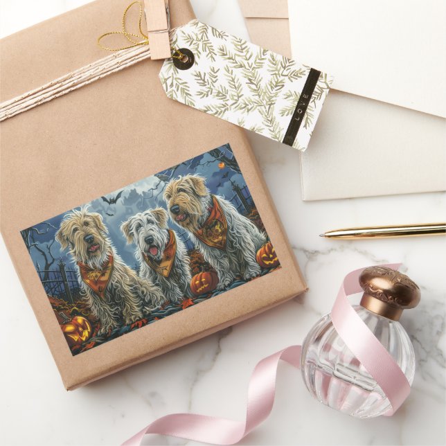 Pegatina Rectangular Wolfhound Halloween Spooky (Regalar)