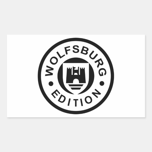 Pegatina Rectangular Wolfsburg Edition (negro) (Anverso)