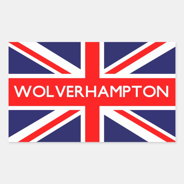 Pegatina Rectangular Wolverhampton : Bandera británica (Anverso)