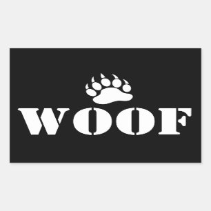 Pegatina Rectangular woof Bear Paw
