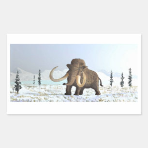 Pegatina Rectangular Wooly Mammoth