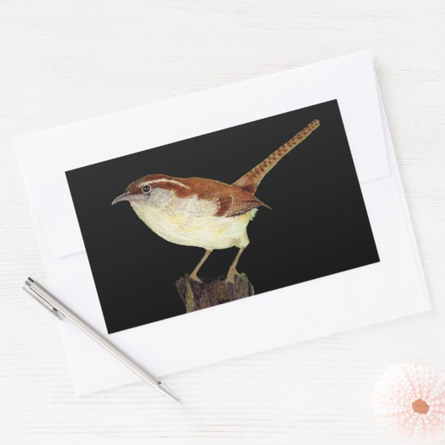 Pegatina Rectangular Wren (Sobre)