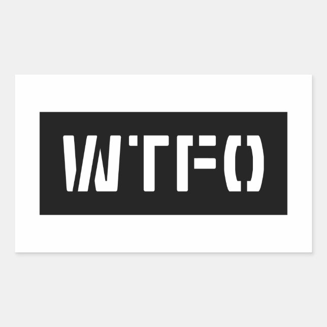 PEGATINA RECTANGULAR WTFO (Anverso)