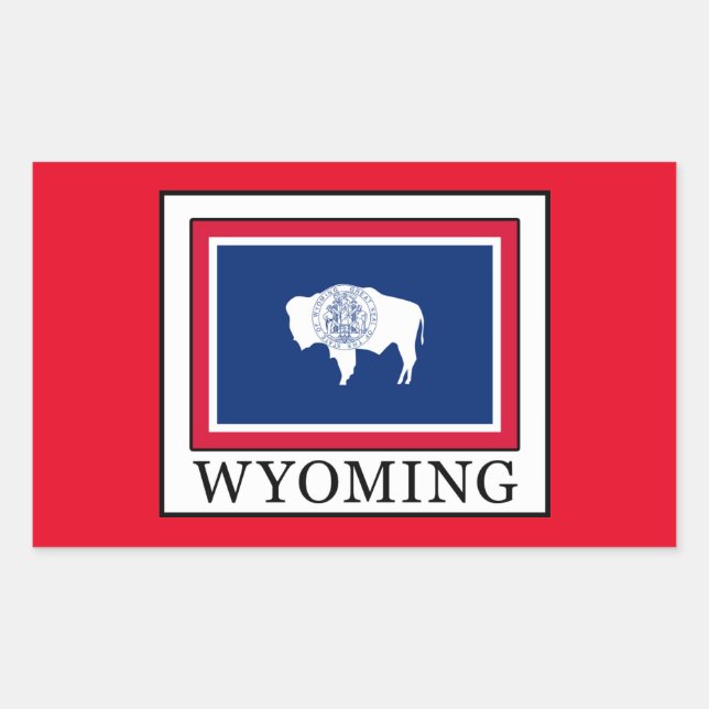 Pegatina Rectangular Wyoming (Anverso)