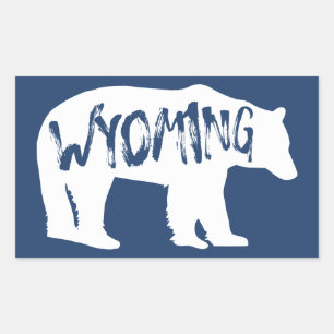 Pegatina Rectangular Wyoming Bear