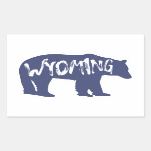 Pegatina Rectangular Wyoming Bear
