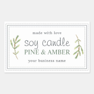 Pegatina Rectangular XL Personalizado de vaina de soja casera Pine Spri