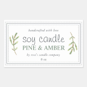 Pegatina Rectangular XL Personalizado de vaina de soja casera Pine Spri