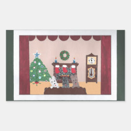 Pegatina Rectangular ¿Ya está aquí? Concurso de tarjetas 2015pegatina