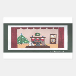 Pegatina Rectangular ¿Ya está aquí? Concurso de tarjetas 2015pegatina