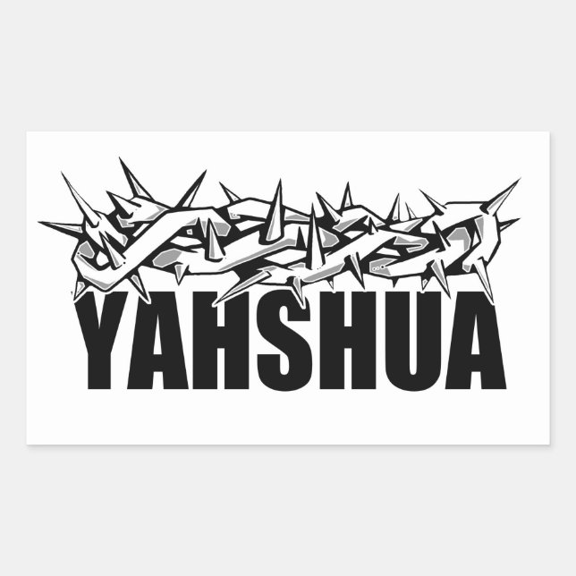 Pegatina Rectangular Yahshua (Anverso)