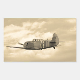Pegatina Rectangular Yak 11 en vuelo
