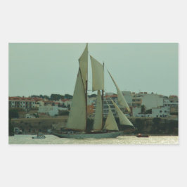 Pegatina Rectangular Yate clásico