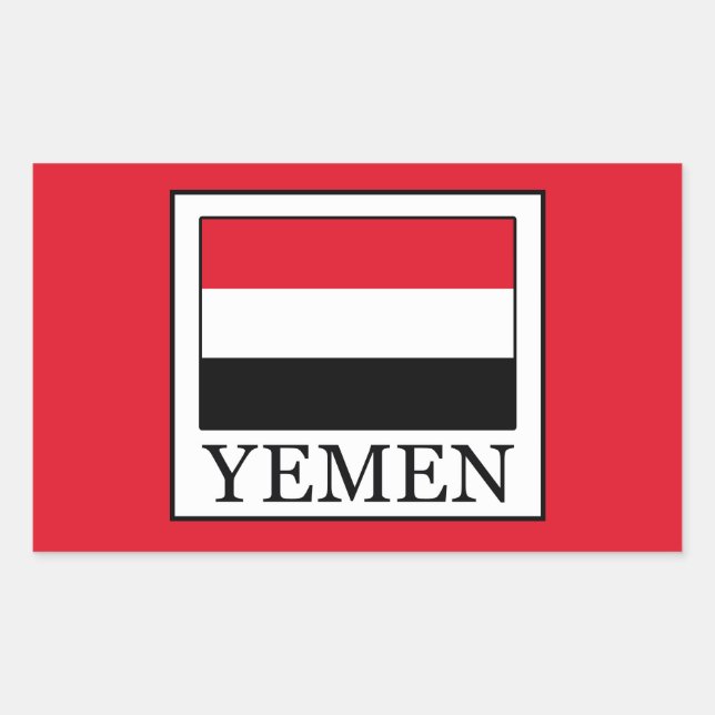 Pegatina Rectangular Yemen (Anverso)