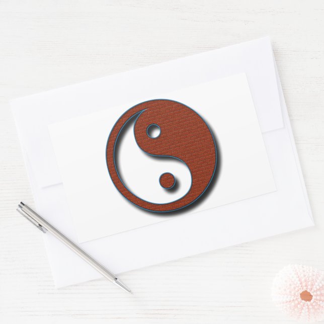 Pegatina Rectangular Yin Yang por Shirley Taylor (Sobre)