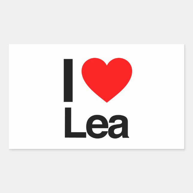 Pegatina Rectangular yo amo a lea (Anverso)