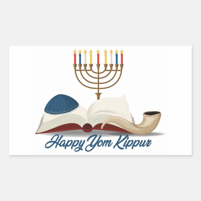 Pegatina Rectangular Yom Kippur (Anverso)
