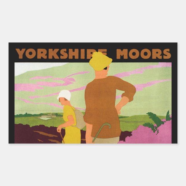 Pegatina Rectangular Yorkshire Moors (Anverso)