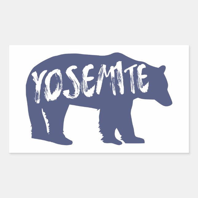 Pegatina Rectangular Yosemite Bear (Anverso)
