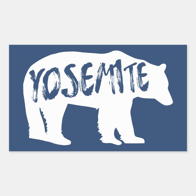 Pegatina Rectangular Yosemite Bear (Anverso)