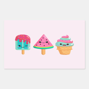 Pegatina Rectangular Yummy Ice Cream Triam Summer Vibe