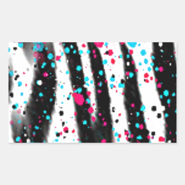 Pegatina Rectangular Zebra (Anverso)