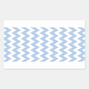 Pegatina Rectangular Zigzag azul claro y blanco