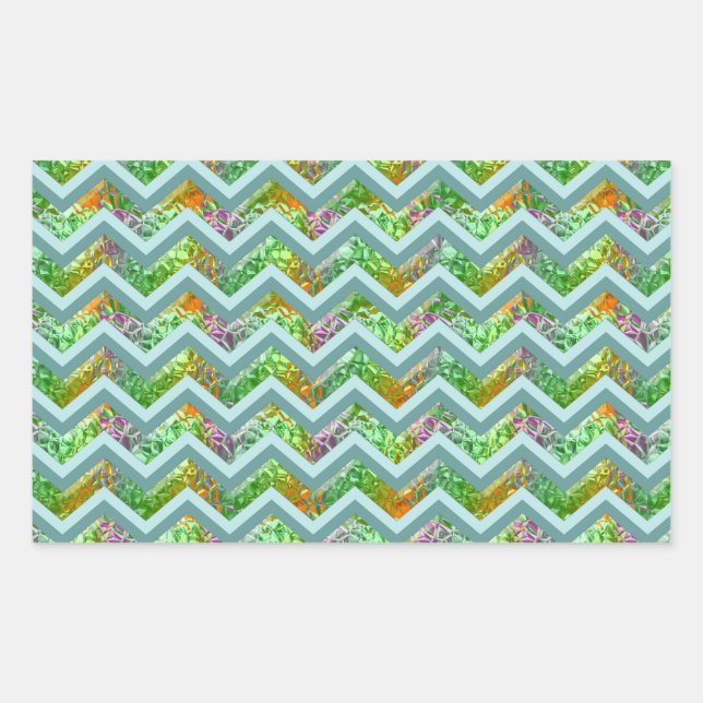 Pegatina Rectangular ZigZag de vidrio templado (Anverso)