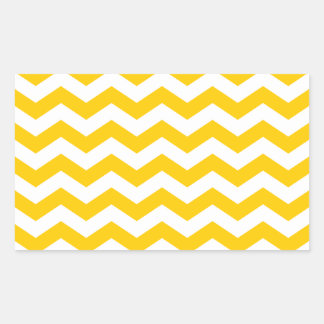 Pegatina Rectangular Zigzag dorado y blanco