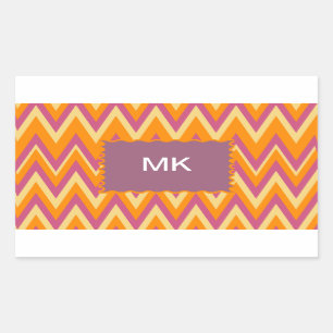 Pegatina Rectangular Zigzag tribal azteca