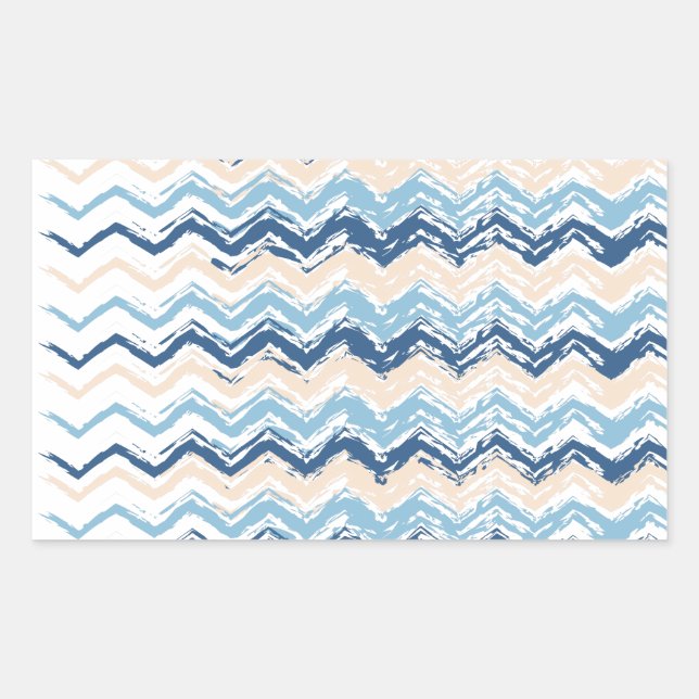 Pegatina Rectangular ZigZag, una grieta en la costa (Anverso)