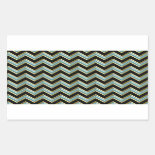 Pegatina Rectangular ZigZag Verde azulado de oro negro