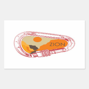Pegatina Rectangular Zion Climbing Carabiner