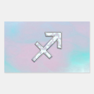 Pegatina Rectangular Zodiac sagitario moderno en la madre del estilo de