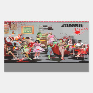Pegatina Rectangular Zombie Diner