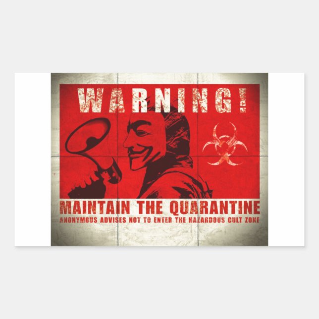 Pegatina Rectangular Zombie,signo (Anverso)