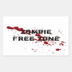 Pegatina Rectangular Zona libre de Zombie