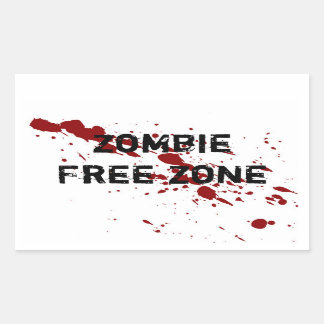 Pegatina Rectangular Zona libre de Zombie