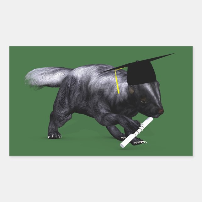 Pegatina Rectangular Zorrillo Licenciado (Anverso)
