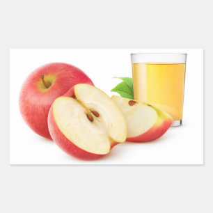 Pegatina Rectangular Zumo de manzanas rojas
