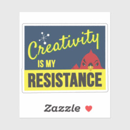 Pegatina Rectángulo compacto "La creatividad es mi resisten