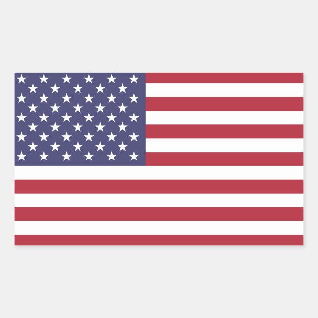 Pegatina Rectángulo de Bandera Americana (Anverso)