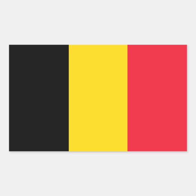 Pegatina Rectángulo de Bandera de Bélgica (Anverso)