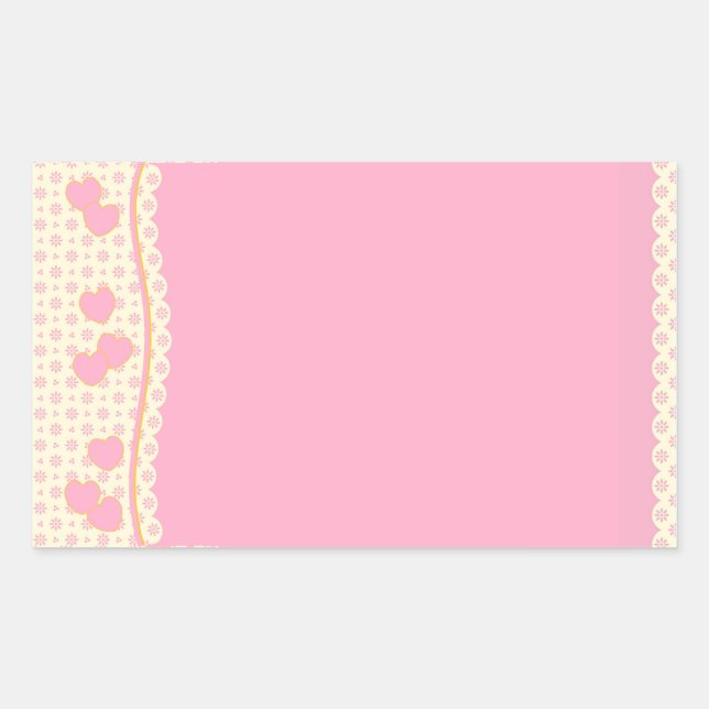 Pegatina Rectángulo de fondo de ojos rosados (Anverso)