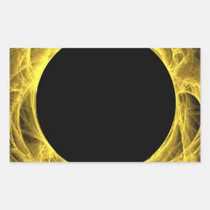 Pegatina Rectángulo de fondo fractal amarillo y ne