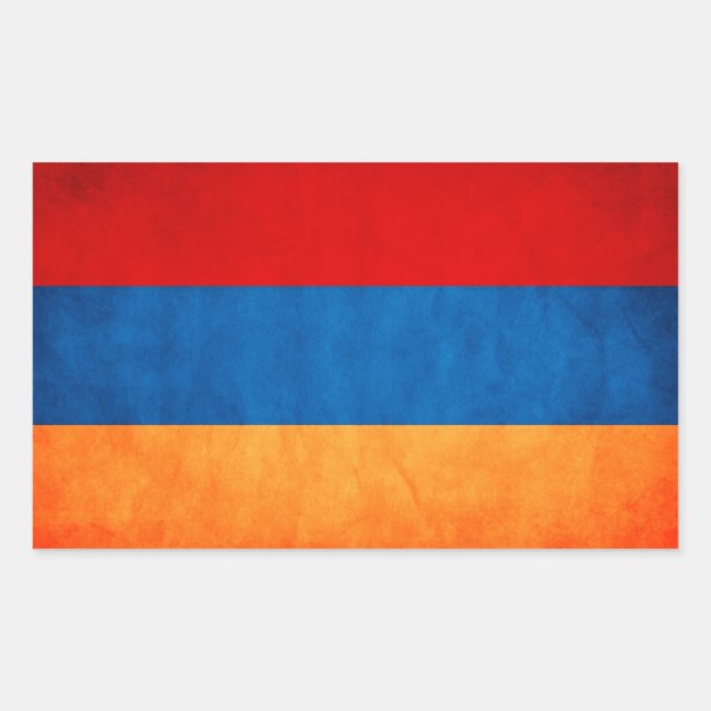 Pegatina Rectángulo de la Bandera de Armenia (Anverso)