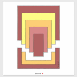 Pegatina Rectángulo Resumen multicolor (estilo 70)