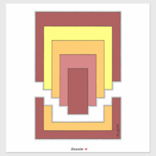 Pegatina Rectángulo Resumen multicolor (estilo 70)