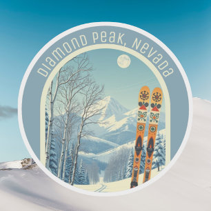 Pegatina Recuerdo de esquí de Diamond Peak Nevada 