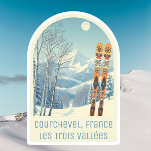 Pegatina Recuerdo de las vacaciones de esquí de Courchevel